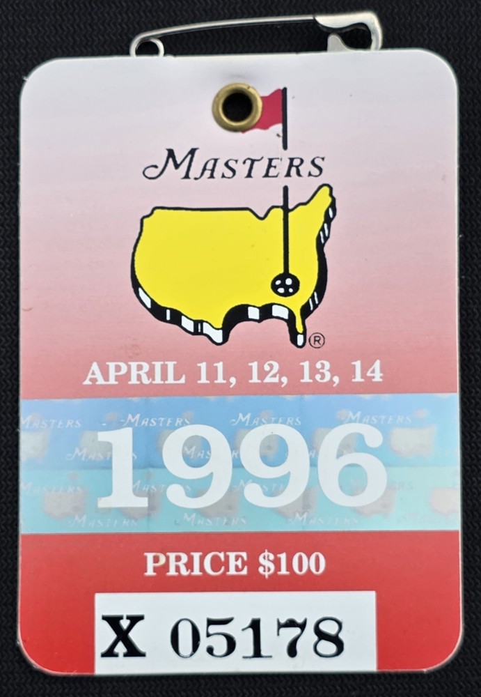 LNIP! Rare! 1996 Masters Tournament Augusta Badge! Nick Faldo Wins! Lowest BIN!