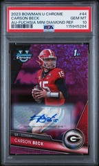 2023 Bowman U Chrome Auto Fuchsia MINI Diamond Carson Beck /150 PSA 10 POP 14!!
