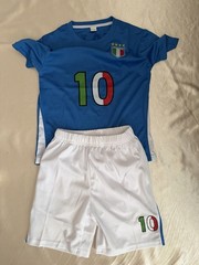 Italy National Team Kids Soccer Jersey and Shorts Set Size 7-8 Years NWOT