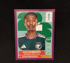 2026 Panini World Cup NASSER ALDAWSARI Purple Border Parallel Sticker KSA12