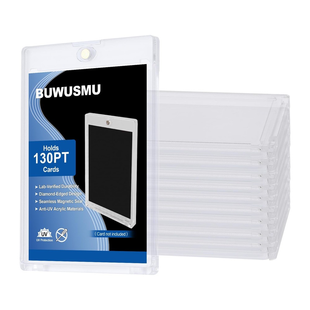 50 Pcs 130 Pt Acrylic Magnetic Card Holders Touch Clear Card Protectors Hard …