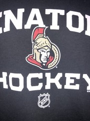 Men’s Reebok NHL Ottawa Senators Black Cotton Short Sleeve Hockey Shirt Large