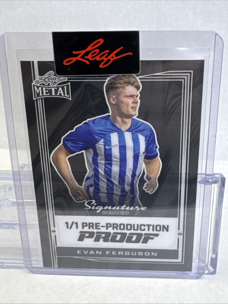 Evan Ferguson 2024 Leaf Soccer Clear Black Pre Production Proof 1/1