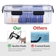 Toploader Storage Box, Trading Card Storage Box with 5 Dividers, Hard Plastic…