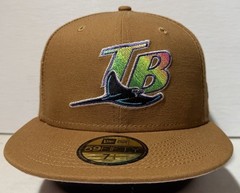 New Era 59FIFTY Tampa Bay Devil Rays Fitted Hat Cap Brown Cotton Canvas 7-1/4