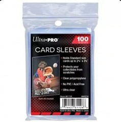 10 Pack Lot of 100 Soft Sleeves / Penny Sleeves for Baseball Cards & Cards