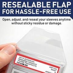 100 Pack Graded Card Sleeves Resealable Card Sleeves for PSA Graded Slabs