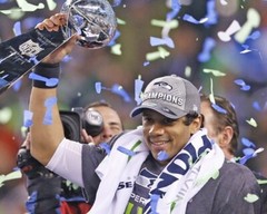 2014 NFL Champions RUSSELL WILSON Glossy 8×10 Photo Super Bowl XLVIII Print