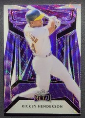 Rickey Henderson 2023 Leaf Metal Purple Wave #B-19 7/8