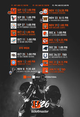 Cincinnati Bengals 2026 Schedule Poster Multiple Sizes Bengals Football