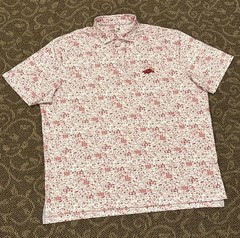 Men’s Johnnie O University of Arkansas Razorbacks Tailgater Polo Shirt XL Rare🔥