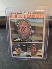 1964 TOPPS HANK AARON/BOYER/WHITE #11 ’63 NL LEAGUE LEADERS ROUND CORNERS CE