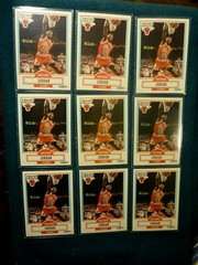 (9) 1990 FLEER MICHAEL JORDAN CARDS N/M TO MINT