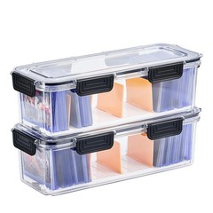 Toploader Storage Box, Trading Card Storage Box with 5 Dividers, Hard Plastic…