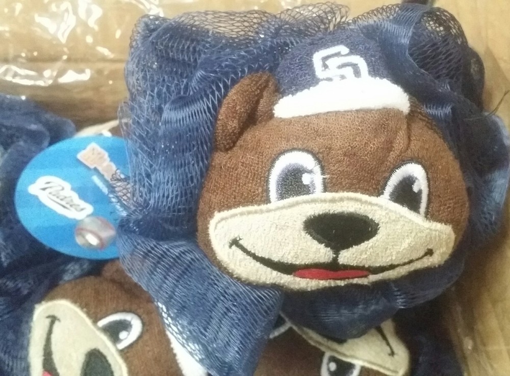 Qty of 2 San Diego Padres SD Mascot Wear Loofah bath sponge shower scrubber
