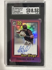 2022 Panini Donruss Optic Fernando Tatís Jr. Autograph /25 Sgc 8.5 10 815-F