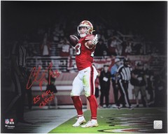 Christian McCaffrey 49ers Signed 16×20 TD Celebration Spotlight Photo w/Insc