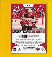 77043 2019-20 Upper Deck Credentials 1st Star of the Night #1S08 Jack Hughes