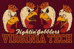 Virginia TechShirt Fightin Gobblers Maroon Collegiate 12x8in Metal Sign Poster