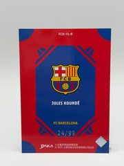 2025-26 DAKA FC Barcelona Jules Kounde Blue Wave Refractor Parallel /99 FCB-15-B
