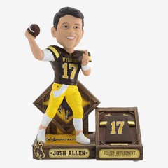Josh Allen Wyoming Cowboys Jersey Retirement Bobblehead NCAA College