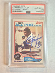 LAWRENCE TAYLOR SIGNED AUTOGRAPH NFL TOPPS NFC ALL PRO TRADING CARD PSA COA SLAB