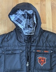 Chicago Bears NFL Pro Line Puffer Jacket Plaid Inside Winter Coat Men’s Size 4XL
