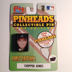 MLB Players Choice Chipper Jones Pinheads Collectible Pin 1999 Edition.