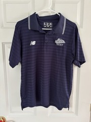 New Balance Maine Black Bears Hockey Team Issued Polo Men’s Medium Navy