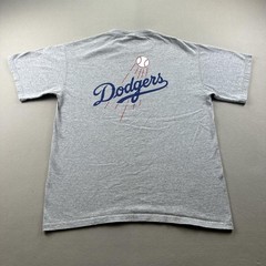 Vintage Los Angeles Dodgers T-Shirt Mens Medium Gray Lee Sport MLB Baseball y2k