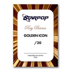 Ray Brown Golden Icon Art Card 03/20 Starpop Signed Baseball Short Print