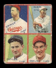 1935 Goudey 4-in-1 (R321) Burleigh Grimes Klein Kiki Cuyler Woody English – GOOD