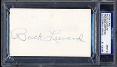 Buck Leonard Baseball Signed Index Card Auto PSA DNA