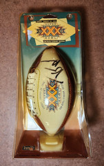 SUPER BOWL XXX Mini Football w/Tee SIGNED / Autographed by Unknown Player