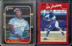 Bo Jackson 1987 Rated Rookie & 1990 Donruss 2 Card Lot Kansas City Royals RC
