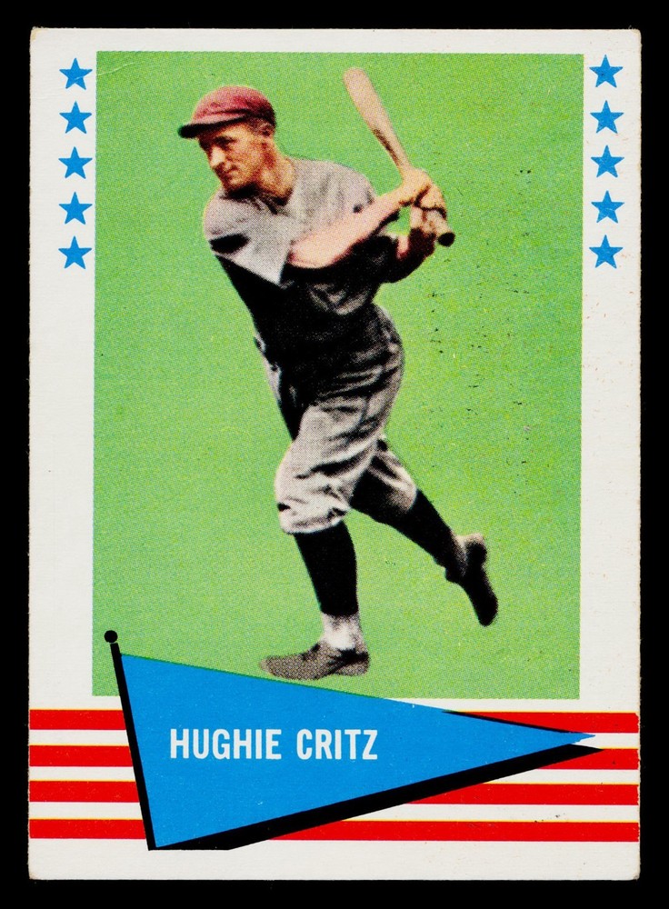 1961 Fleer Basebal l Greats – Hughie Critz #101 Vintage Baseball Card