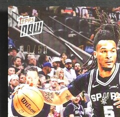 2025-26 TOPPS NOW STEPHON CASTLE GOLD /50 #246 | TOP 5 IN SPURS TRIPLE-DOUBLES