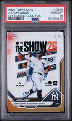 2026 Topps Now Aaron Judge Off Season #OS-19 Gold Foil /50 PSA 10