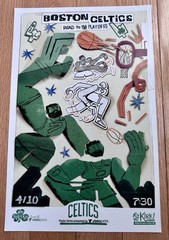 Boston Celtics 2026 Poster 11×17 Road To Playoffs Artist Kirk Wallace @Bonehaus