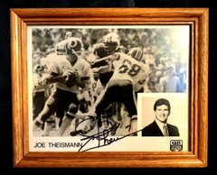 Vintage…Joe Theismann B&W…Autograghed Framed 8 X 10