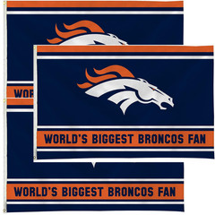 3 Pack Denver Broncos 3×5 NFL Flags Rico Industries Fade Proof Indoor Outdoor