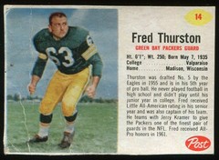 1962 Post Cereal #14 Fred Thurston Green Bay Packers