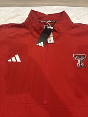 Adidas 2XL Texas Tech Red Raiders Pullover Red 1/2 Zip Short Sleeve JN3651 NWT