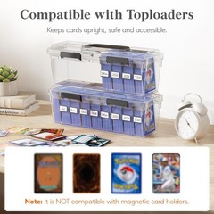 Trading Card Storage Box Holder Index Card Organizer w/8 Adjustable Dividers