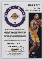 2019 Contenders Optic Up and Coming /125 Talen Horton-Tucker Rookie Auto RC 6o3