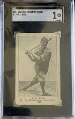 Sam Rice 1917 Collins-McCarthy #137 E135; HOF Rookie – SGC 1