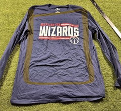 Fanatics Washington Wizards Shirt Mens L Blue NBA Basketball L/S Tee NWOT