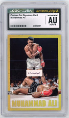 Muhammad Ali Signed Custom Cut Boxing Liston Trading Card JSA CGC Auto Grade 8