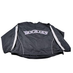 Colorado Rockies Jacket Mens XL Black MLB Baseball Pullover Windbreaker Majestic
