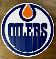 Edmonton Oilers Hockey 3d Sign NHL Decor Team Plaque Shelf or Wall Display